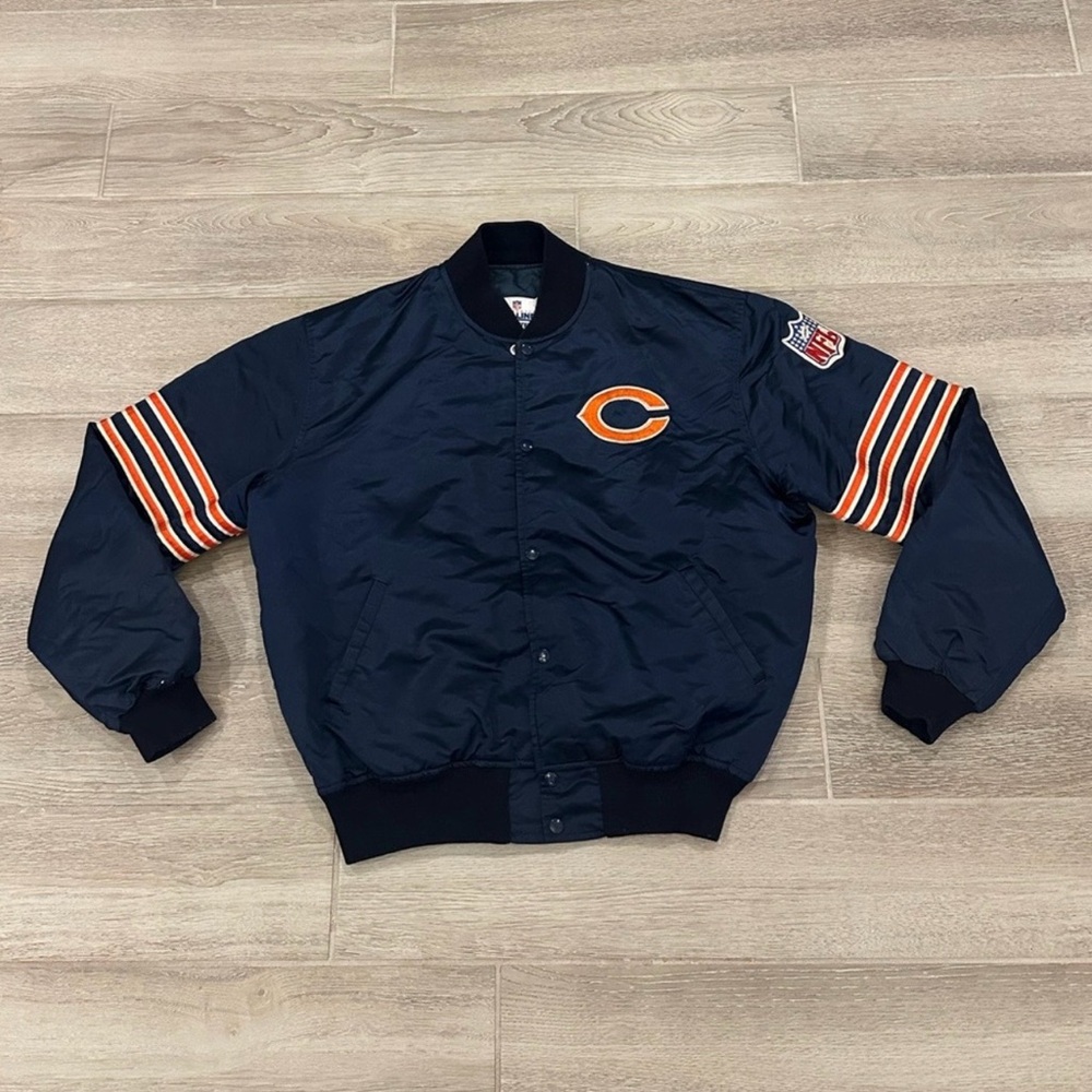 VTG 80's STARTER Pro Line Chicago Bears Satin Bomber Jacket, Size: X-Large